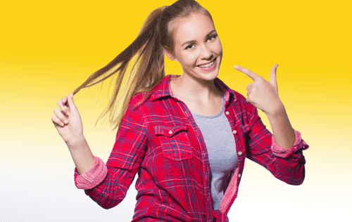 Teen girl smiling